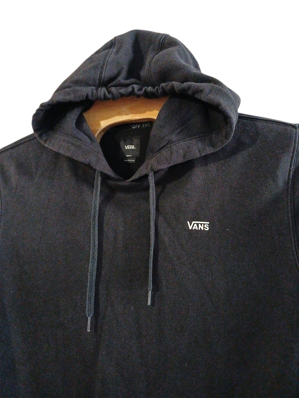 Vans Off The Wall Checkered Sleeve Casual Black Men Small‎ Hoodies